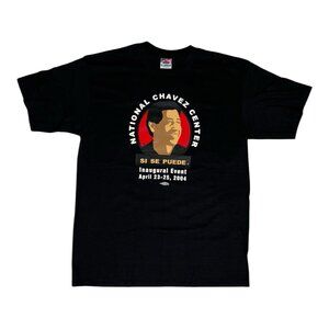 Vintage Cesar Chavez T-Shirt “Si Se Puede” Size XL USA Made Y2K Black